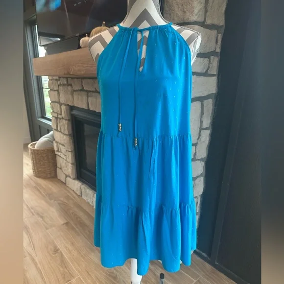 🆕NWT Lilly Pulitzer Womans Litia Sundress Dress Size Small Turquoise Metallic - Picture 5 of 6